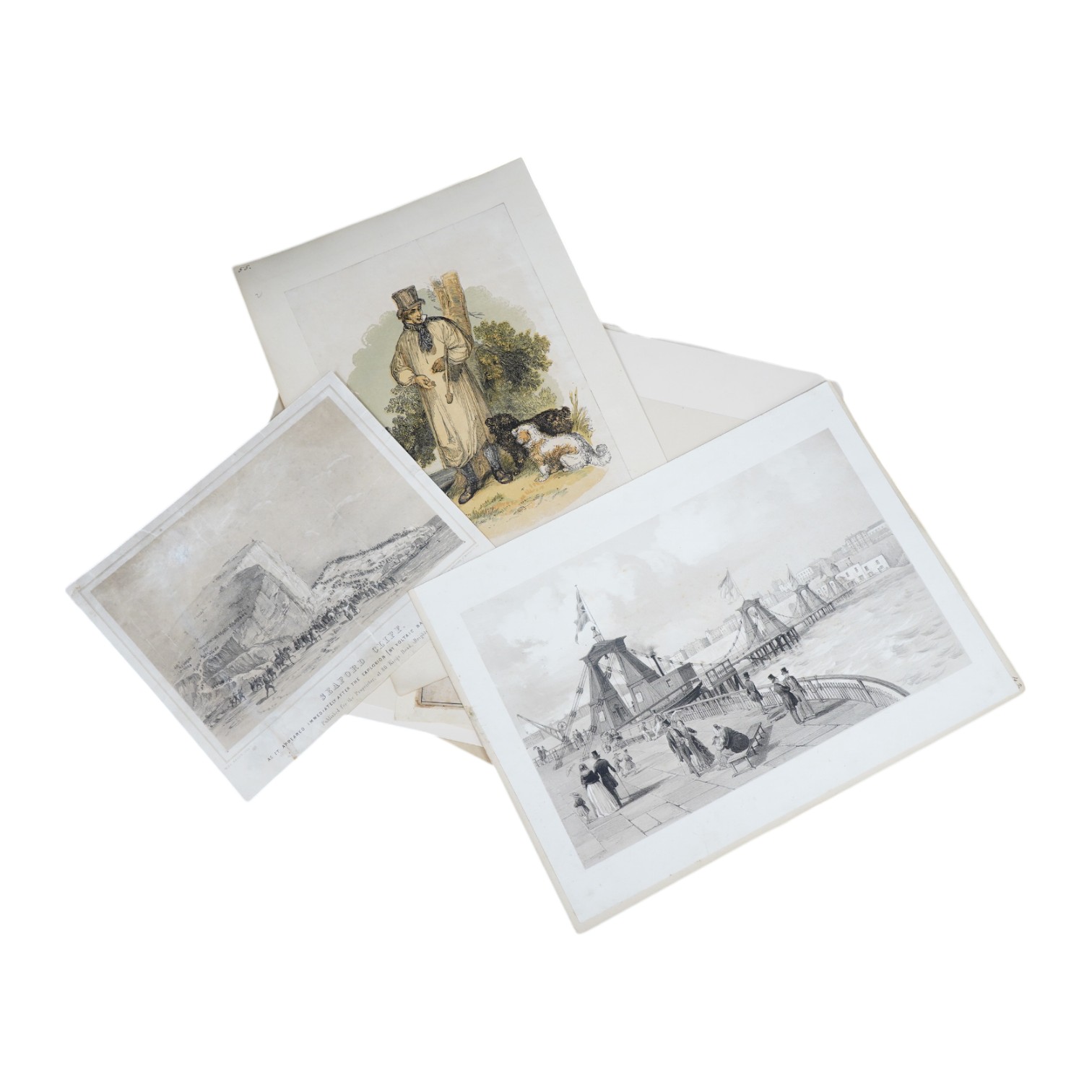 Brighton Area Interest. A group of antique prints and newspapers